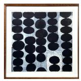 Christina Fedyk Abstract Artwork | New Seed A bold abstract artwork featuring a grid of large black 