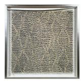 Framed Contemporary Tapestry in Silver Frame | Momba Tapestry 5. Textured woven tapestry in a neutra