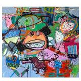 KELLY O’NEAL (American, b. 1962) ABSTRACT OIL PAINTING | Hidden Faces. Vibrant large-scale abstract 