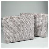 (2pc) Gray Velour Matching Throw Pillows | A pair of rectangular patterned black and gray black zipp
