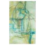 SIGNED ABSTRACT GICLEE PRINT | The Appropriate Boxes. Abstract composition in green, yellow, and blu