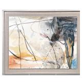 Contemporary Abstract Watercolor on Paper | Deep Autumn Leaves II. In the shades of peach, black and