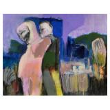 LARGE COLORFUL ABSTRACT SCENE | Mixed media on canvas, possibly giclee. Expressive contemporary abst