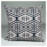 Navy And White Square Decorative Pillow By Touijer Designs | Contemporary pattern is on both back an