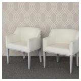 (2pc) PAIR VANGUARD AXIS ARMCHAIRS | Pair of upholstered armchairs by Vanguard Furniture, Axis colle