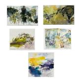 (5pc) Brigitte Brüggemann (German, b. 1957), Watercolors | Collection of five abstract works on pape