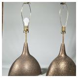 (2pc) Pair Oversized Contemporary Bronze “Fanny Lamps” | Large-scale contemporary table lamps with r