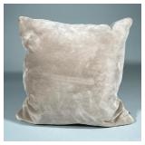 Velour Taupe Square Decorative Pillow | Soft, velvet type material all around. Pillow has zipper and