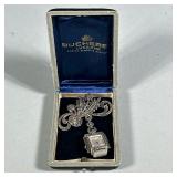 BUCHERER LUCERNE WATCH BROOCH | Floral brooch pin with mounted 17-jewel watch, housed in original Bu