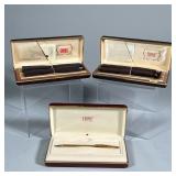 (3pc) [NIB] CROSS 18K & 14K GOLD FILLED PENS | Three new-in-box Cross writing sets including one 18K
