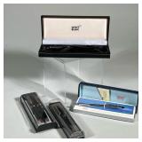 (4pc) MONT BLANC, CROSS & OTHER PENS | Four pens including new-in-box Mont Blanc rollerball pen, Cro