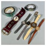 (7pc) Mixed Brand & Novelty Wristwatches | Seven wristwatches including Borel Cocktail kaleidoscope 