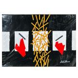 Andre Lanoux Abstract Hearts Mixed Media | Abstract hearts. Mixed media artwork, framed. Signed lowe