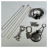 (8pc) Sterling Silver & Other Jewelry | Eight-piece jewelry lot including Avedon sterling silver dou