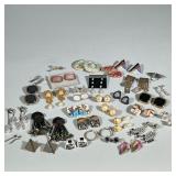 Large Lot Mixed Earrings: Hoops, Studs & Dangling | A large assortment of mixed earrings, including 