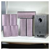 (8pc) ONKYO SURROUND SOUND SPEAKER SYSTEM | ONKYO complete surround sound speaker system including: 