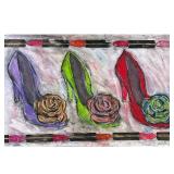 Andre Richard Lanoux Lacquered Pastel Pop Art | Lipstick & Heels. Lacquered pastel on artists board 