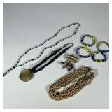 (8pc) MIXED STERLING & COSTUME JEWELRY | Group of eight pieces including mixed costume jewelry neckl