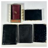 (5pc) Designer & Leather Wallets Assortment | Lot of five leather wallets and accessories including 