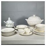 (27pc) Spode Chelsea Wicker & Other Dishes | Set of Spode Chelsea Wicker porcelain dishes including 