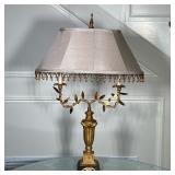 Gilded Brass Candelabra Table Lamp | Antique (early 20th-century) Louis XIV style gilded brass cande
