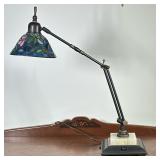 Tiffany Style Desk Lamp | Tiffany-style desk lamp, featuring a stained glass lamp shade with a flora