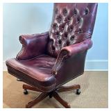 Burgundy Leather Office Chair | Vintage burgundy "Senator