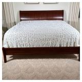 Mahogany Sleigh Style Bed - King-Sized | Mahogany king-sized bed, featuring a sleigh style design wi
