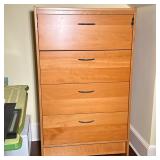 Swedish Style Tall File Cabinet | Swedish-style tall file cabinet with four wide drawers and metal r