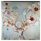 Canvas Wall Art - Flower Antlers | Pier One Imports (Fort Worth, Texas) square canvas wall art featu