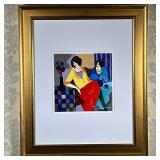 Itzchak Tarkay (Israeli, 1935-2012) Serigraph - "Sisters" | Original artwork depicting two elegant s