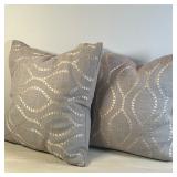 (2pc) Throw Pillows - "Charlotte Blue" | Gracious Living “Illuminate” Collection burlap throw pillow