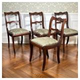 (4pc) Duncan Phyfe Style Dining Chairs | Vintage Duncan Phyfe style dining chairs, including four gu