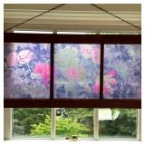 Custom Window/Frame Art | Custom window/frame art with decorative film, featuring vintage-style peon