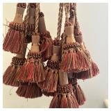 (8pc) Collection of Decorative Tassels | Collection of decorative tassels with braided cords, cylind