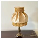 Vintage Brass Bedside Table Lamp with Boudoir Lampshade | Vintage (1920s-1960s) brass bedside table 