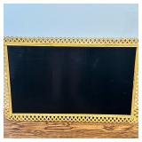 Chalkboard - Gold Painted Frame | Large chalkboard set in a gold painted frame with lattice-like det