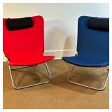 (2pc) Folding Lounge/Camping Chairs | Modern space-saving folding lounge chairs for camping, tailgat