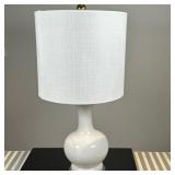 White Porcelain Table Lamp | Vintage mid-century modern table lamp in white porcelain with a bulbous