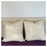 (2pc) Throw Pillows - Light Brown/Speckled | Pair of throw pillows in a neutral light brown fabric a