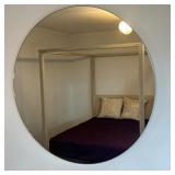 Round Wall Mirror | Round wall mirror featuring a slender frame with a subtle beveled edge. - w. 36 