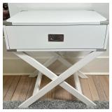 White Nightstand or End Table (1/2) | Modern white nightstand or end table with single drawer, woode
