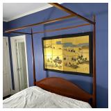 Queen Size "Pencil Post" Bed Frame | Vintage (mid 20th c.) Shaker-style "pencil post" queen-sized be