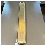 Zodax Decorative Tray | Zodax (Los Angeles, California) long, narrow gold-colored decorative tray ma