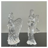 (2pc) Fine Crystal - Waterford "Celestial Angels" | Two vintage (1990s-2000s) lead crystal angel fig