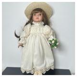 Porcelain Doll - Straw Hat | Vintage (1990) DanDee International Dolls "Collector