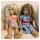 (2pc) American Girl Dolls | Vintage (2000s) American Girl dolls, including: "Julie," blonde hair, br