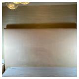 Upholstered Headboard & Frame - King | King-size platform bed set including a taupe upholstered head