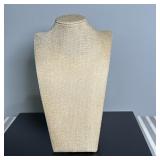 Mannequin Bust Jewelry Display | Linen mannequin bust jewelry display stand, ideal for showcasing ne
