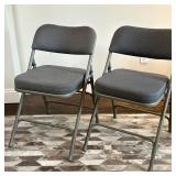 (2pc) Padded Folding Chairs | Padded folding chairs with foam seat cushions and backrests upholstere